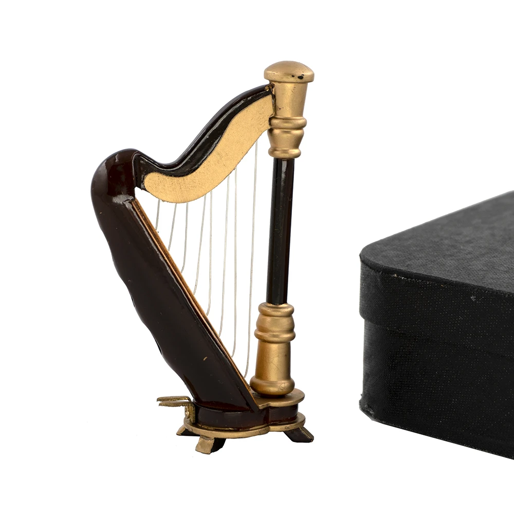 Musical Instrument I Play - Miniature Wooden Harp Model Mini Harfe