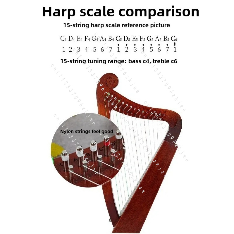 Handmade 15 Tone Harp Sound Th - Musical Instrument With Strings 评论和价格
