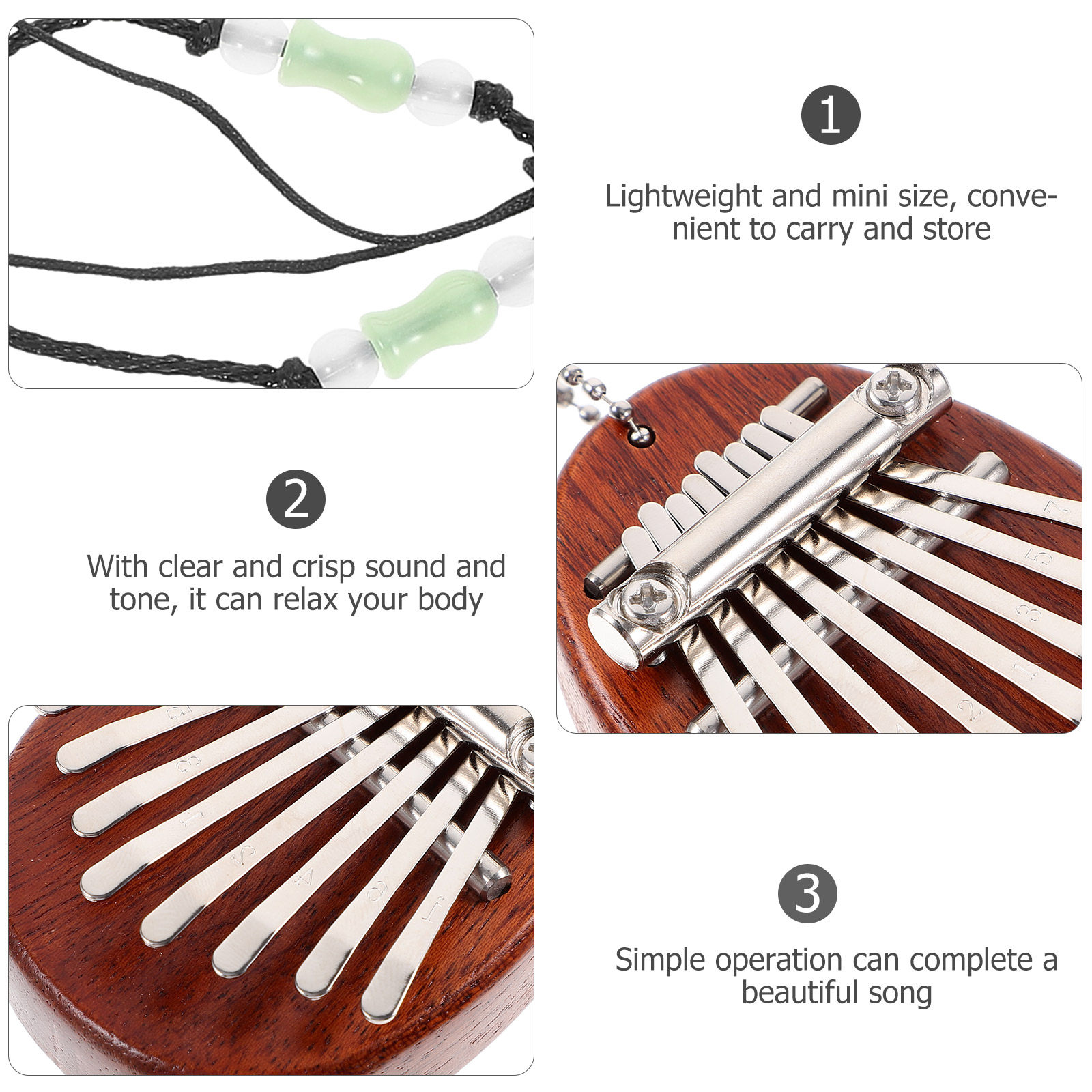 1Set Kalimba Mini 8 Keys Thumb - Musical Instrument Percussion 评论和价格