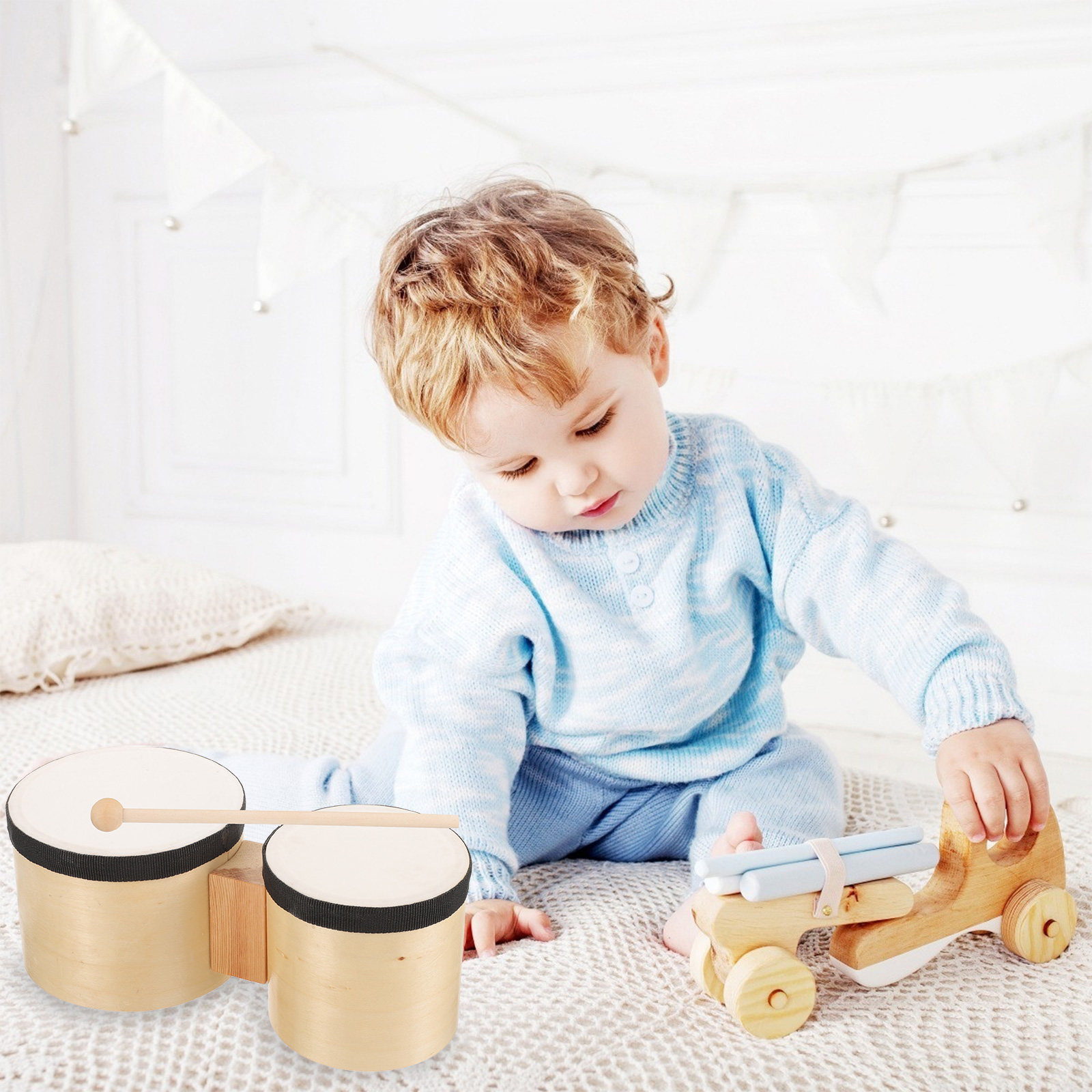 Drum Wooden Percussion Drum Ea - Musical Instrument With Hand 评论和价格