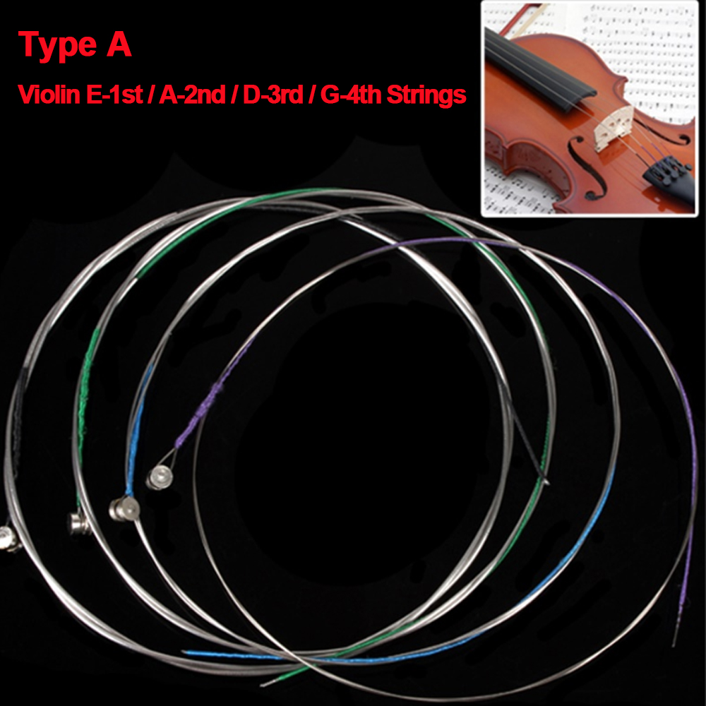4pcs/set Violin Strings E-A-D- - Violin Musical Instrument 评论和价格