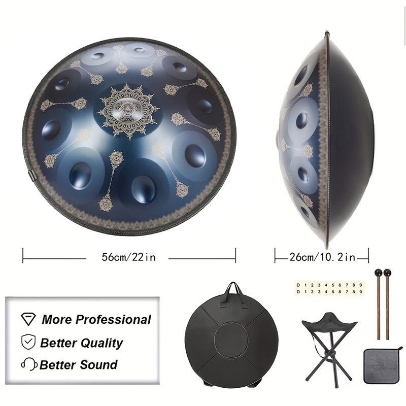 10 Notes Handpan Drum 22 Inch  - Musical Instrument With Hand 评论和价格