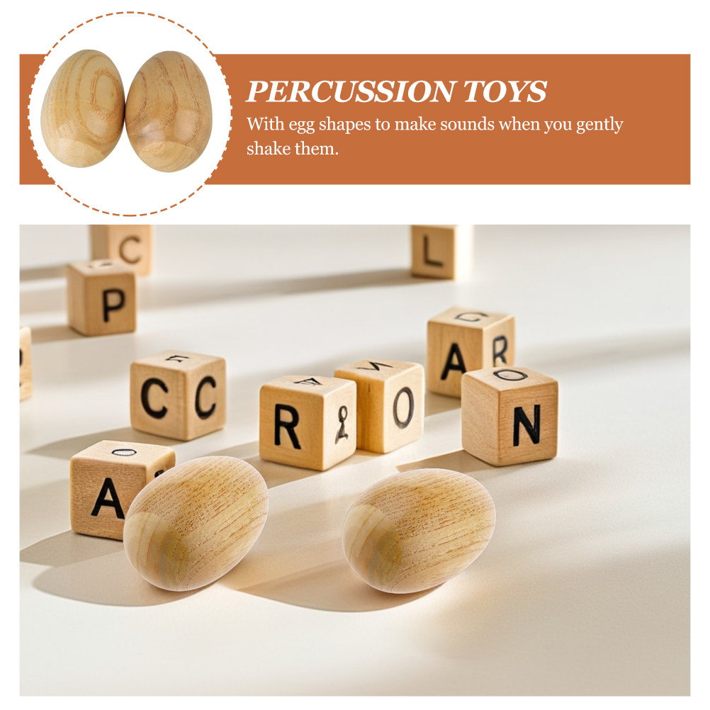 4Pcs Eco Friendly Wooden Egg S - Musical Instrument I Play 评论和价格