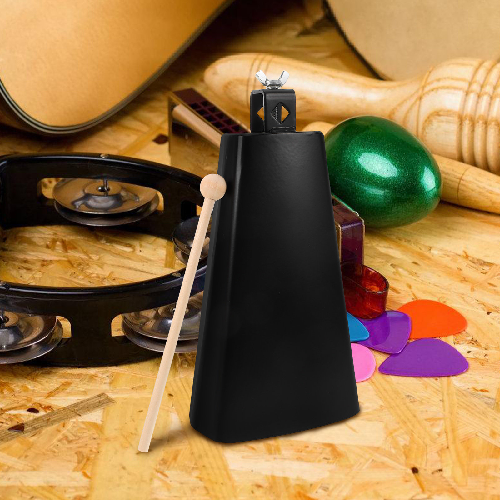 1Set Metal Cowbell Instrument  - Musical Instrument With Hand 评论和价格