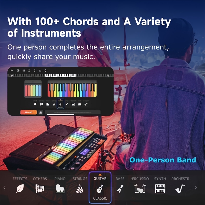 Stylish LED-Backlit PopuPiano  - Musical Instrument Easy To Learn 评论和价格